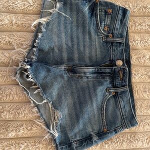 Aeropostale Blue Frayed Hem Jean Shorts